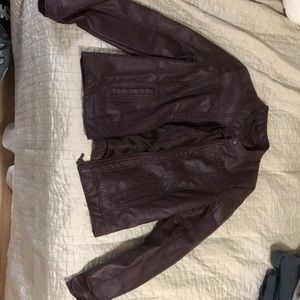 Maroon leather jacket